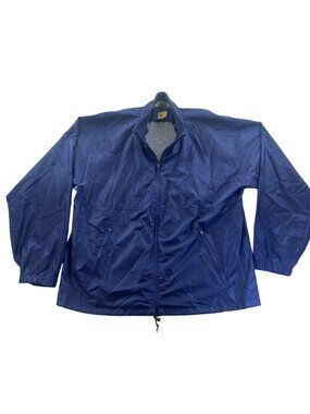 L.L. Bean Mens Winbreaker Jacket Size XL Blue Lightweight Full Zip Stand Collar